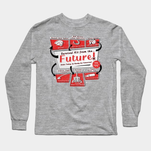 Retro Future Survival Kit Long Sleeve T-Shirt by stevenlefcourt